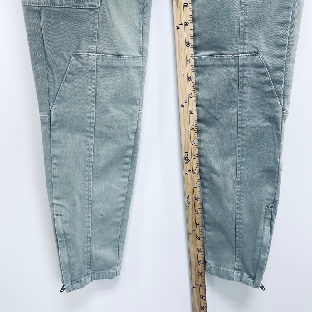 Anthropologie Pants Sz 27 Women’s Moto Utility Trouser Skinny Sage Green - Picture 8 of 13